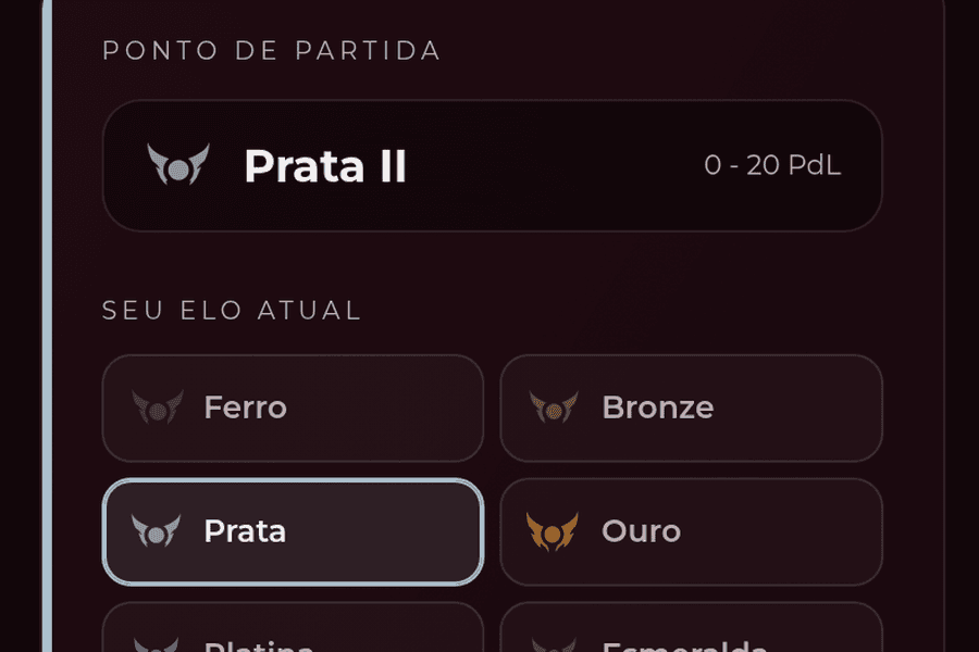 Configurador: elo atual, destino e fila
