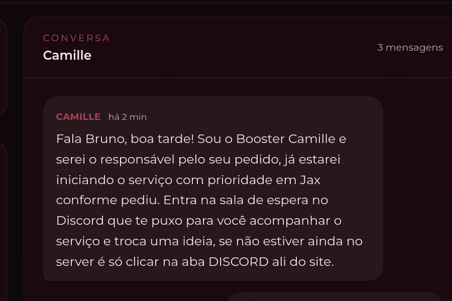 Andamento e conversa com o booster